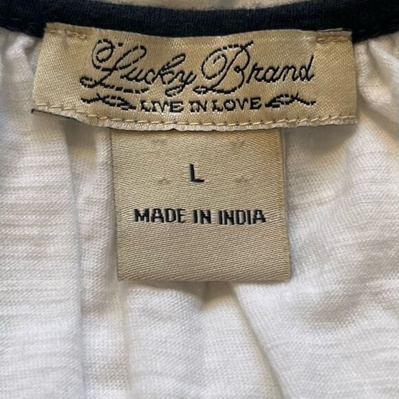 Lucky Brand Embroidered Blouse   Sz L EUC - Picture 3 of 4
